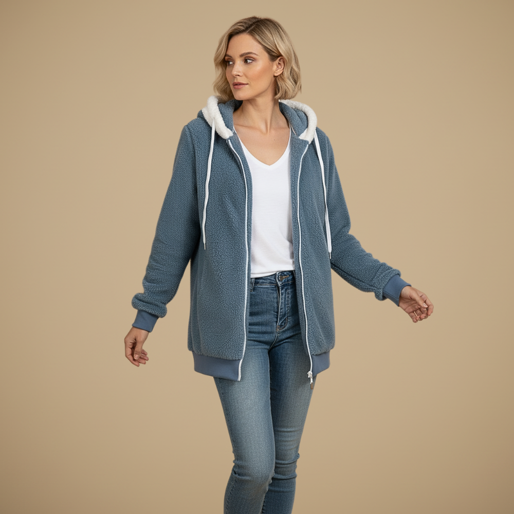Veste Polaire Zippée à Capuche Coupe Ample – vue 2