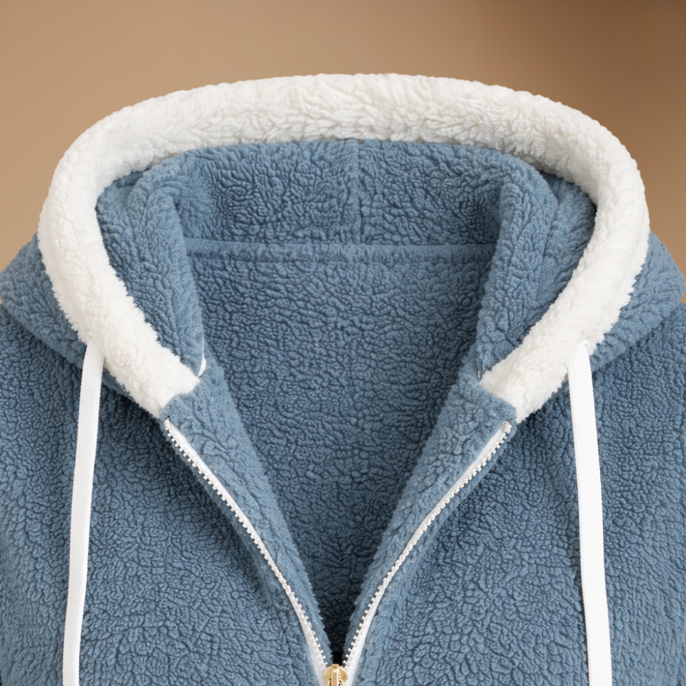 Veste Polaire Zippée à Capuche Coupe Ample – vue 4