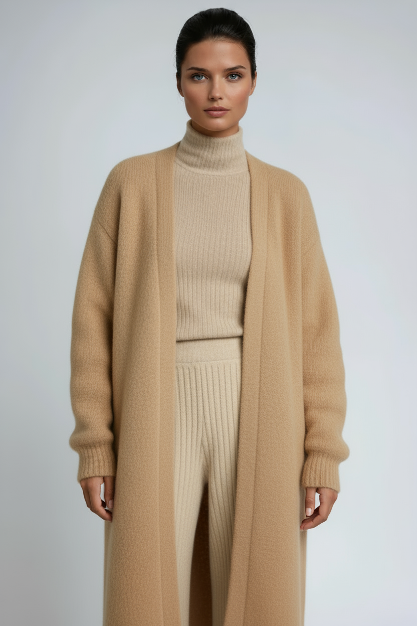 Gilet Long Oversize en Maille Ouvert – vue 5