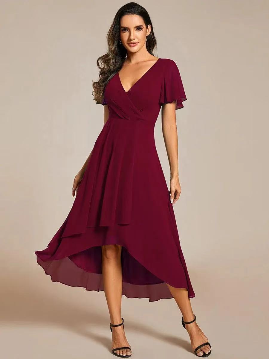 Robe Midi en Dentelle Doublée – Rouge