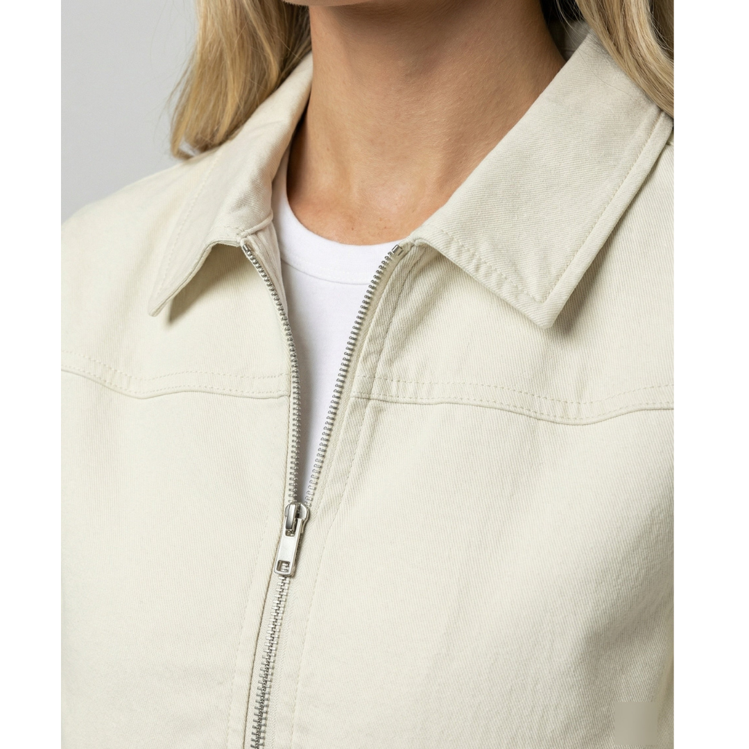 Veste Courte Rétro Zippée à Col Classique – vue 5