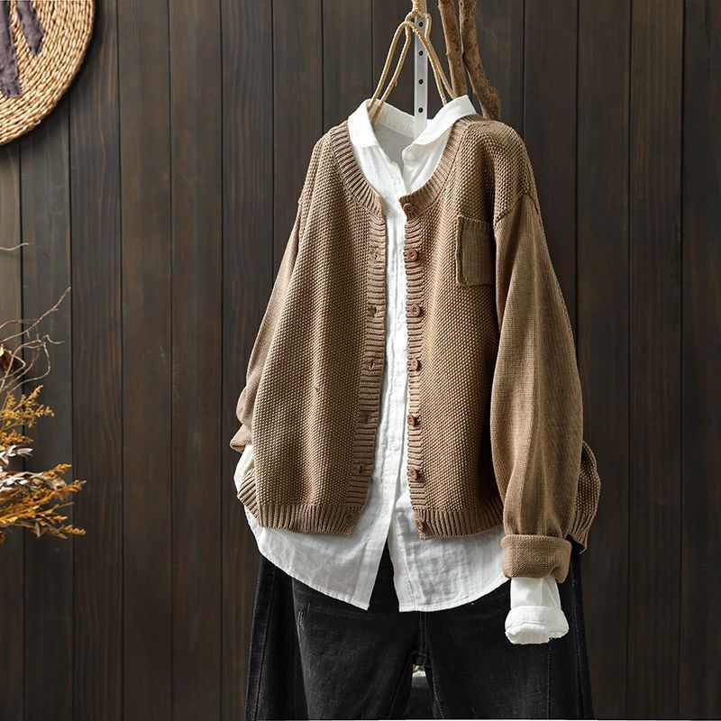 Gilet Côtelé Oversize Boutonné – Camel