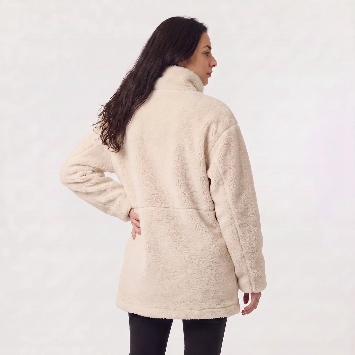 Veste Teddy Oversize Zippée Col Montant – vue 4
