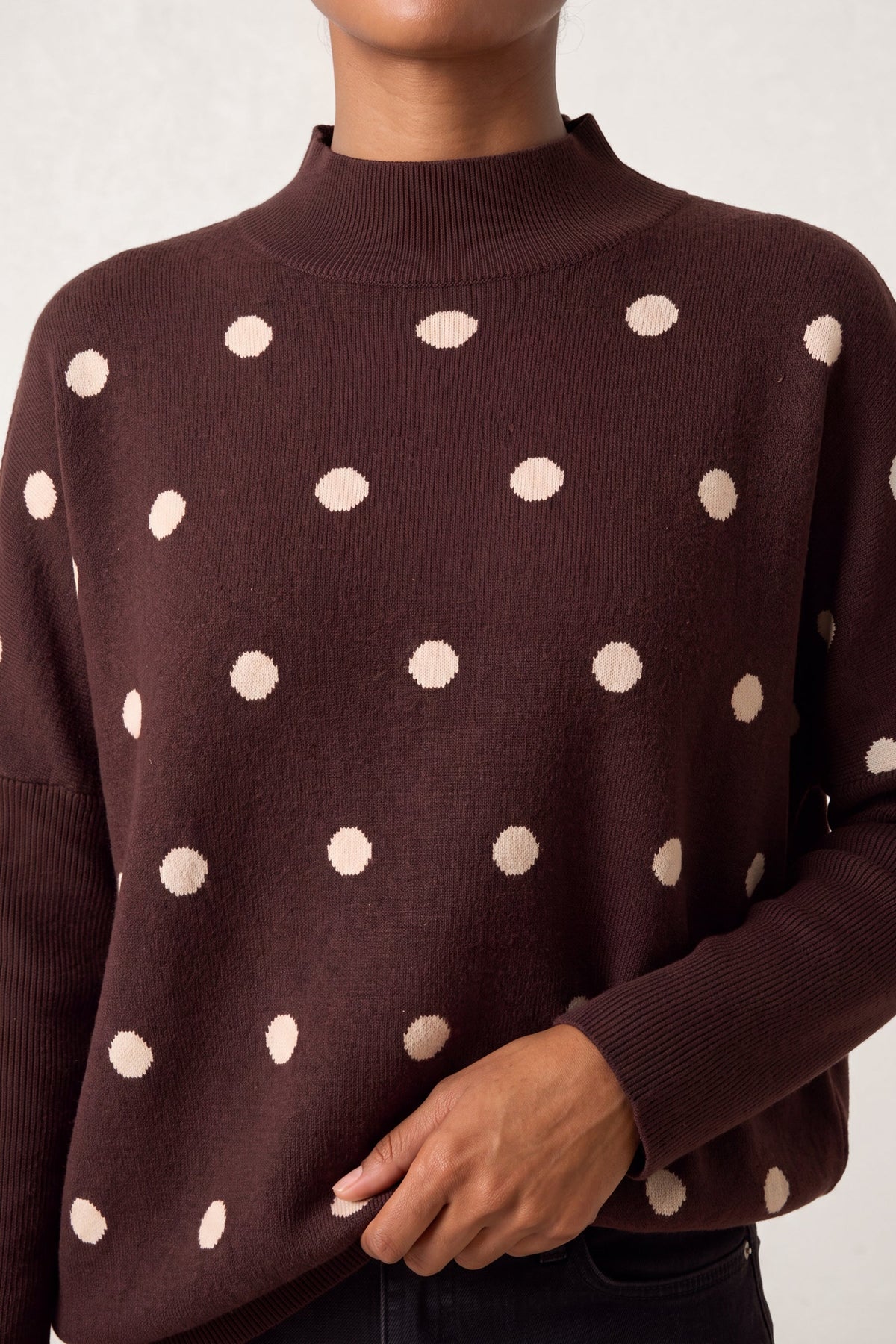 Pull à Pois Manches Chauve-Souris – vue 4