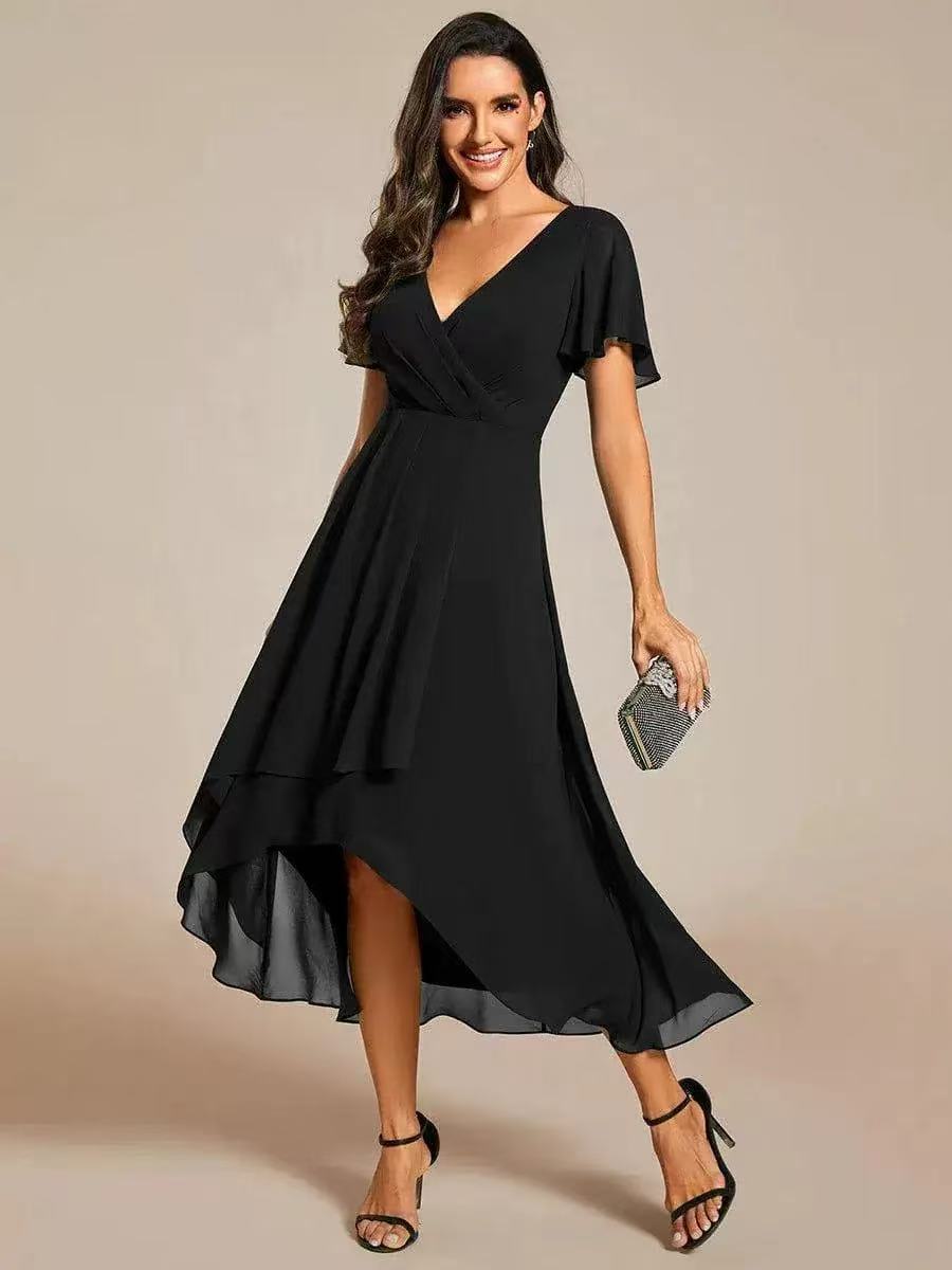 Robe Midi en Dentelle Doublée – Noir