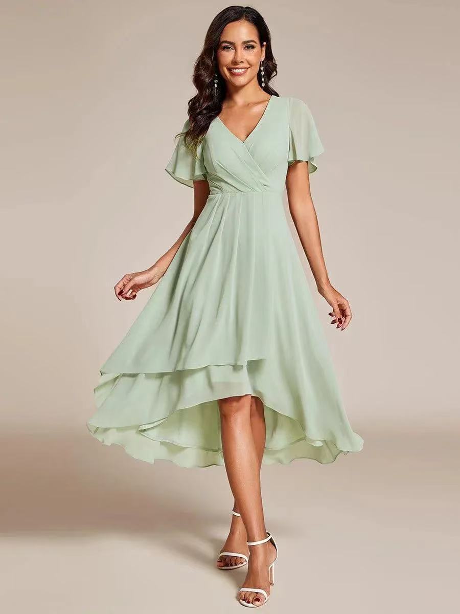 Robe Midi en Dentelle Doublée – Vert clair