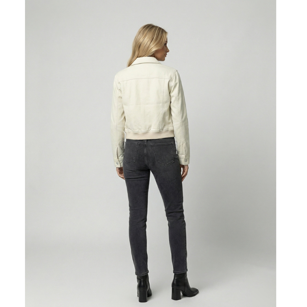 Veste Courte Rétro Zippée à Col Classique – vue 4