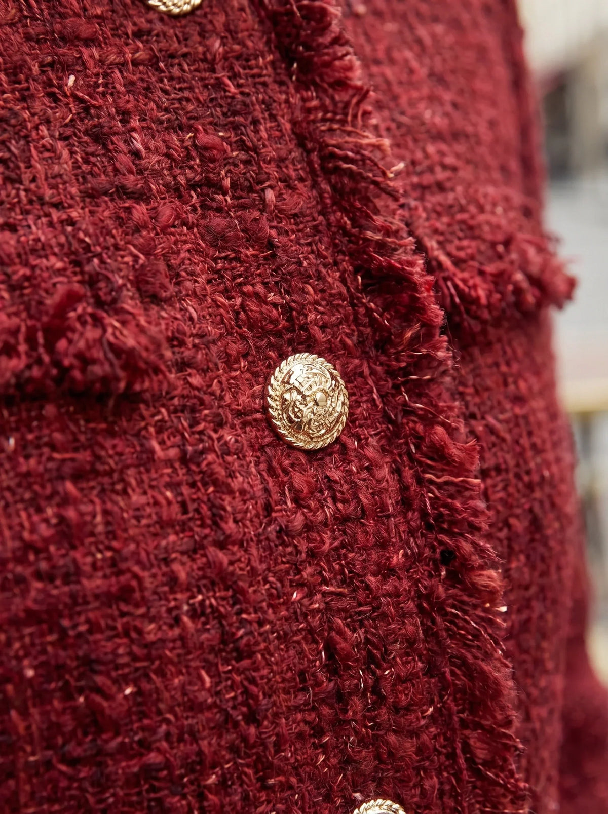 Veste en Tweed à Franges et Boutons Métal – vue 5