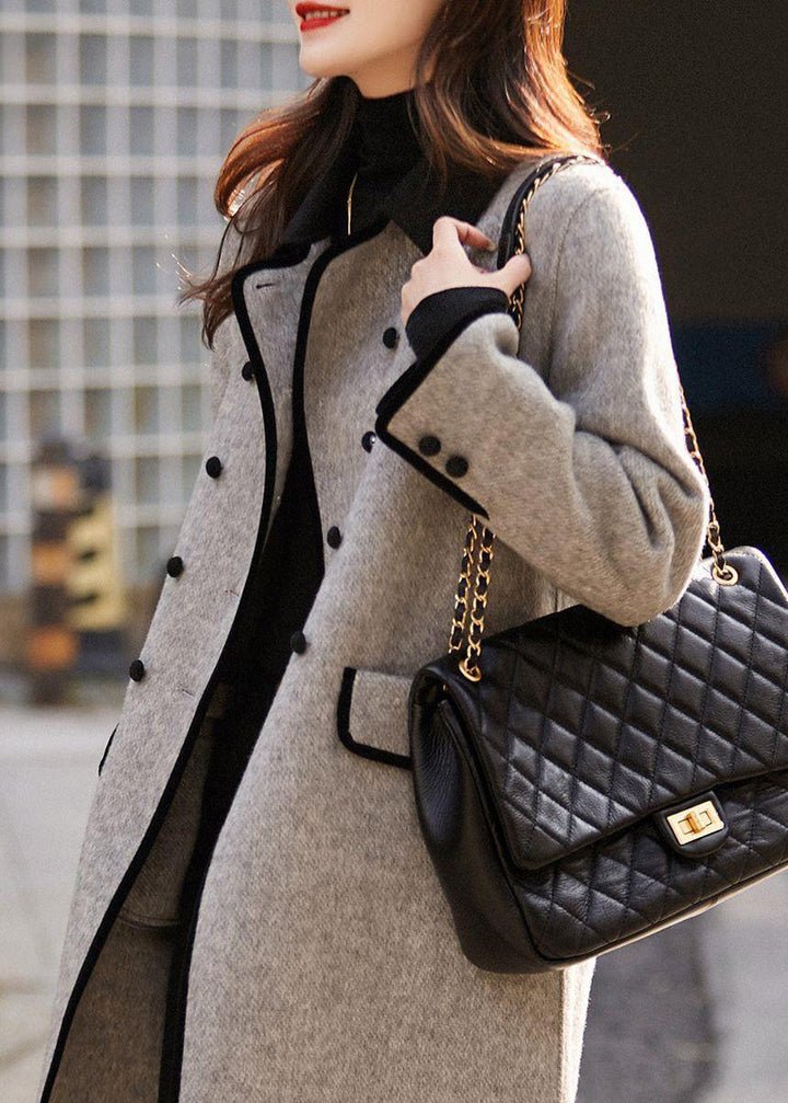 Manteau Croisé à Liseré Contrasté – vue 2