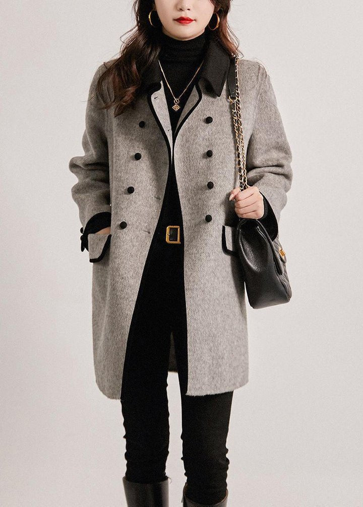 Manteau Croisé à Liseré Contrasté – vue 3