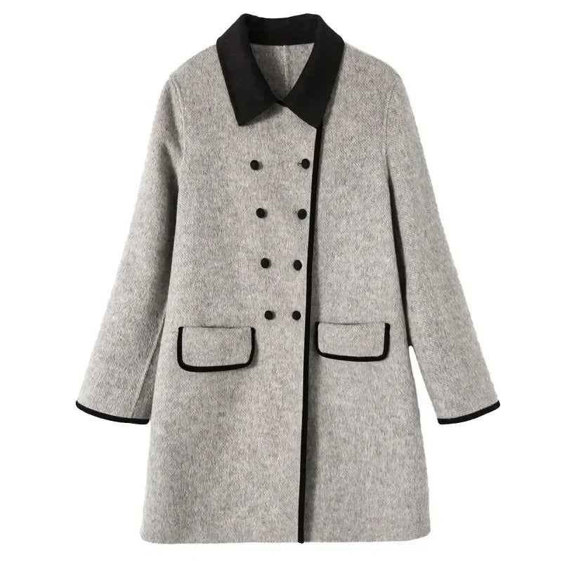 Manteau Croisé à Liseré Contrasté – vue 4
